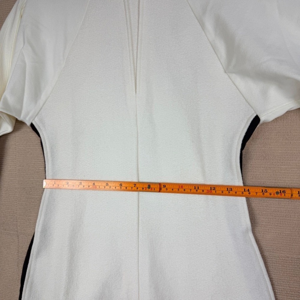 Reiss Caprice-Hybrid Woven Midi Dress Ivory Black Stripe US 2 NEW $515 - Picture 6 of 14